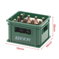 Miniature Beer Bottles with Box, Dollhouse Bar and Kitchen Decor Accessory (Green)