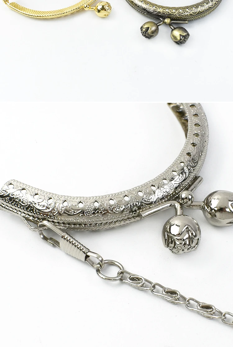 2/5/10Pcs Deepeel 8.5cm Metal Purse Frame Wallet Handle Kiss Clasp DIY Handbag Handmade Knitted Sewing Brackets Bag Accessories