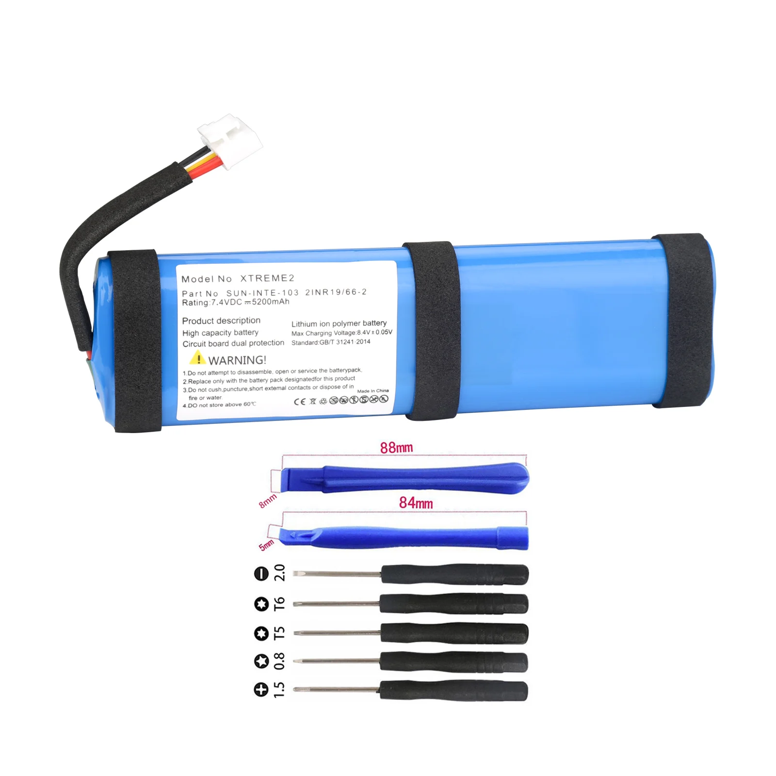 Batteria Al Litio Ricaricabile Da 5200Mah Per Altoparlante Bluetooth Jbl Xtreme 2 Xtreme 2 Sun-Inte-103 2 Inr19/66-2 Id1019