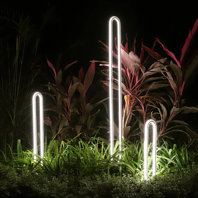 Led Landscape Lighting Outdoor LED Lawn Lamp AC110V 220V Waterproof Minimalist Round Street Light For Courtyard Villa Landscape Path Garden Lighting