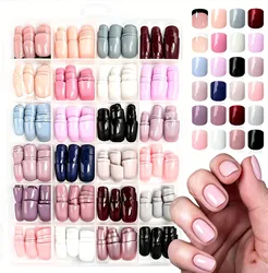 Elegant Nude Pink Almond French Tip Press - On Nails Set - 360 Piece Collection (TD406 - S1)