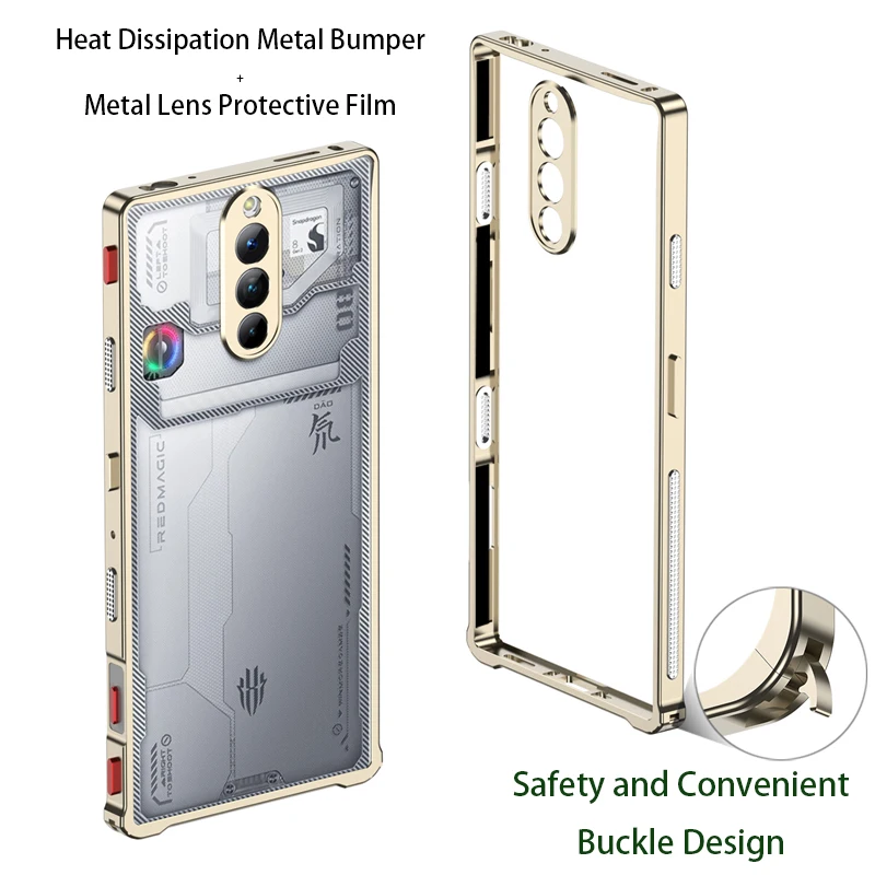 Luxury Aluminum Alloy Bumper Frame with Metal Camera Protection