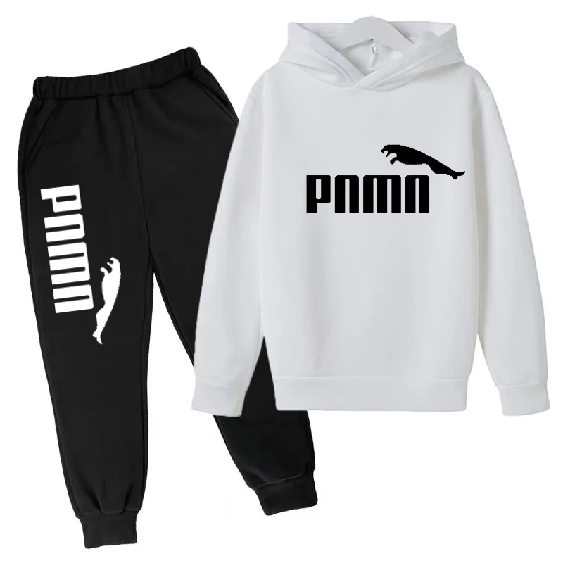 Children 3-12Yrs Pullover Casual Coat Top Jogging Set Charming Tracksuits Letter Hoodie Sweatshirt+Pants Boys Girls Kids clothes