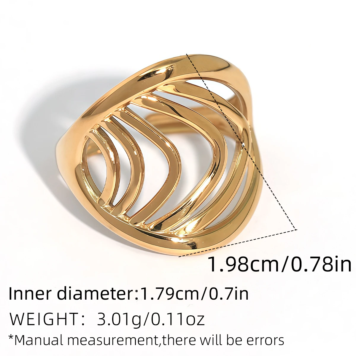 Offene Ringe aus Edelstahl für Damen – Detail 1