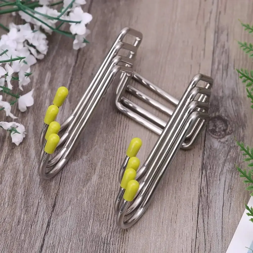 Door Hook Stainless Steel Over Door Double Hooks Towel Multipurpose Cupboard Hanging Hanger Bathrooms Kitchen Cabinet Wardrobe