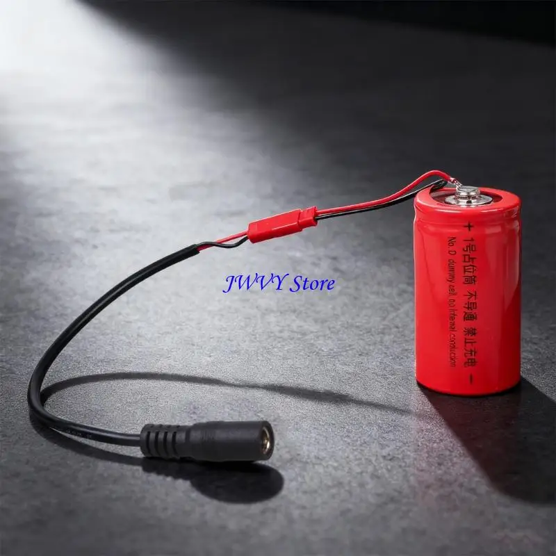 573A Nicht funktionsfähiger LR20 D-Zellen-Ersatzeinheits-Dummy-Batterieadapter mit 5,5 x 2,1 mm Buchse für Netzteile – Detail 10