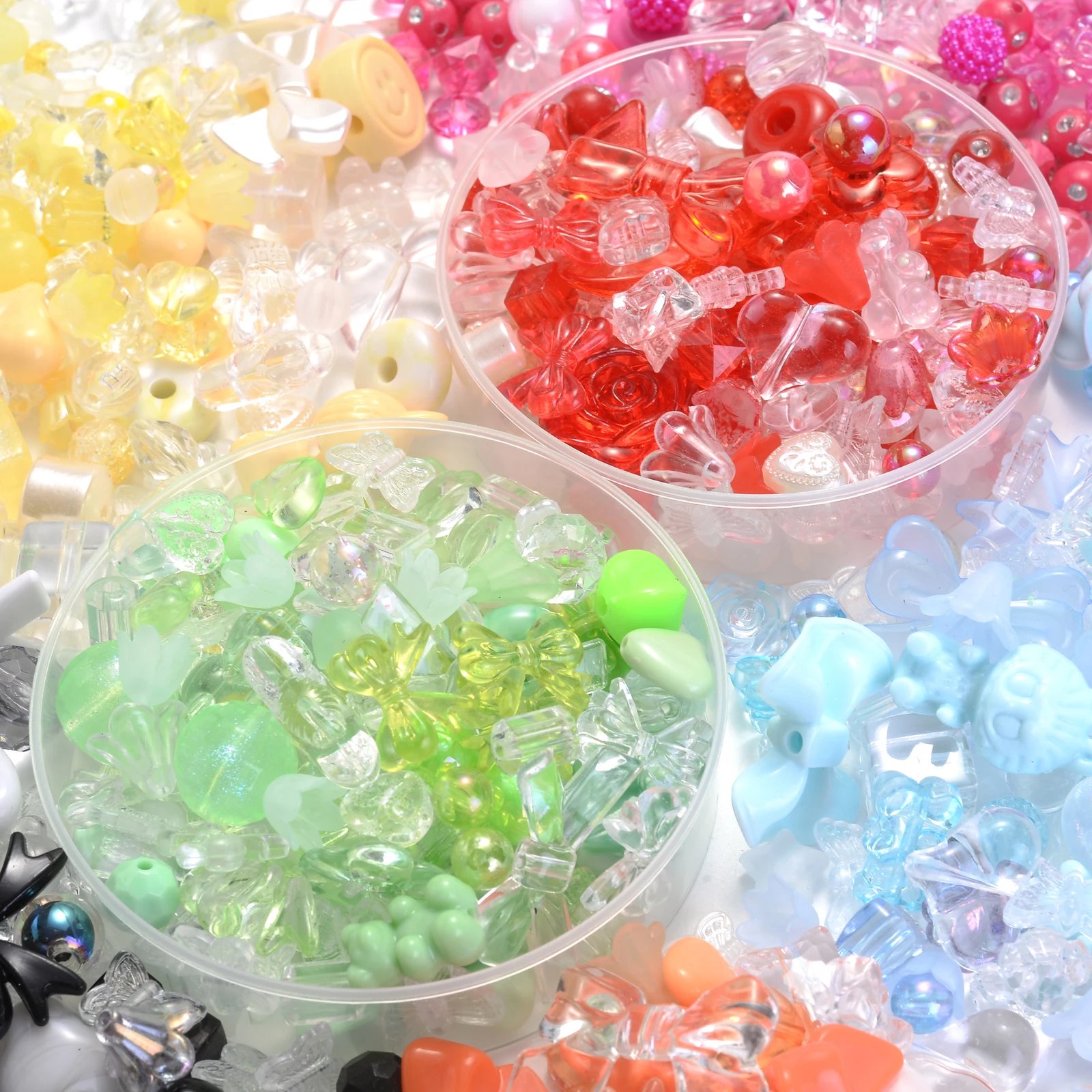 50g/lot Baroque Style Random Mixed Beads Acrylic Drip Oil Transparent Beads Handmade DIY Bracelet Beaded Material acrylic beads