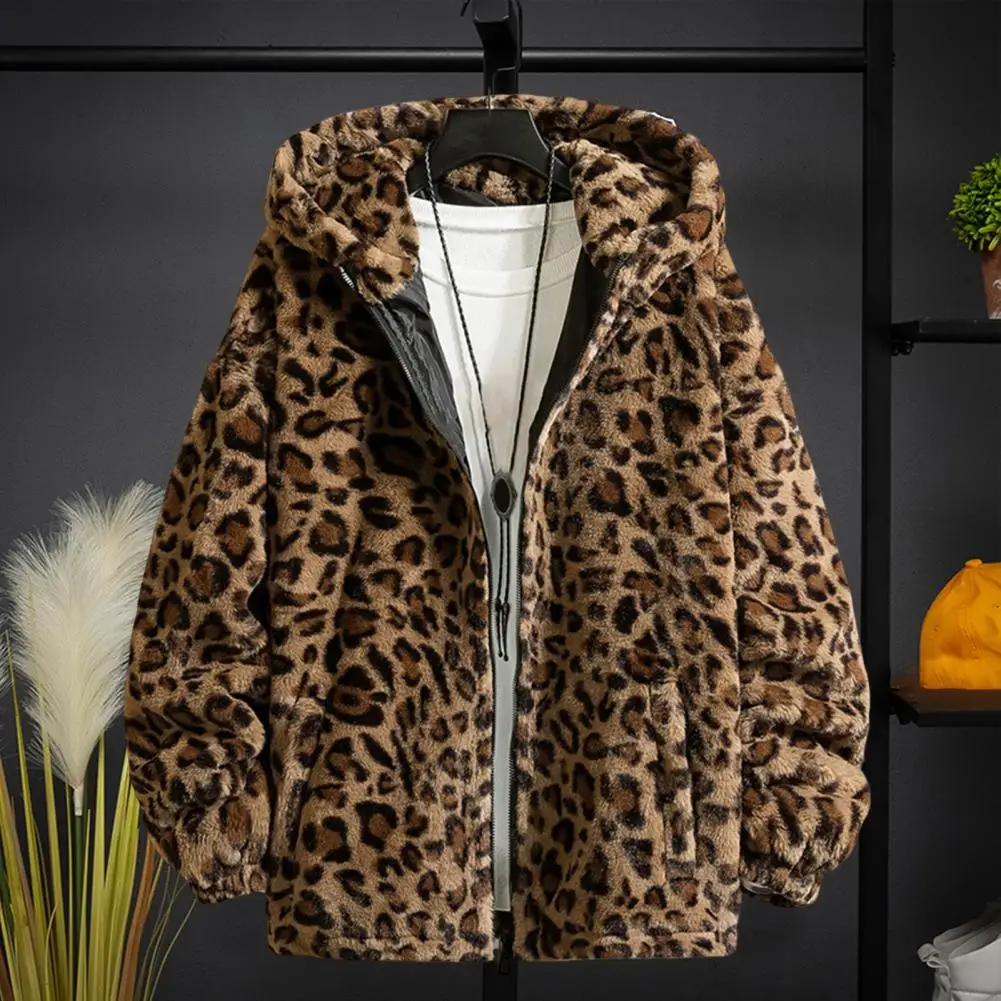 Long Leopard Coat 1980s Leopard Print Plush Faux Fur Coat