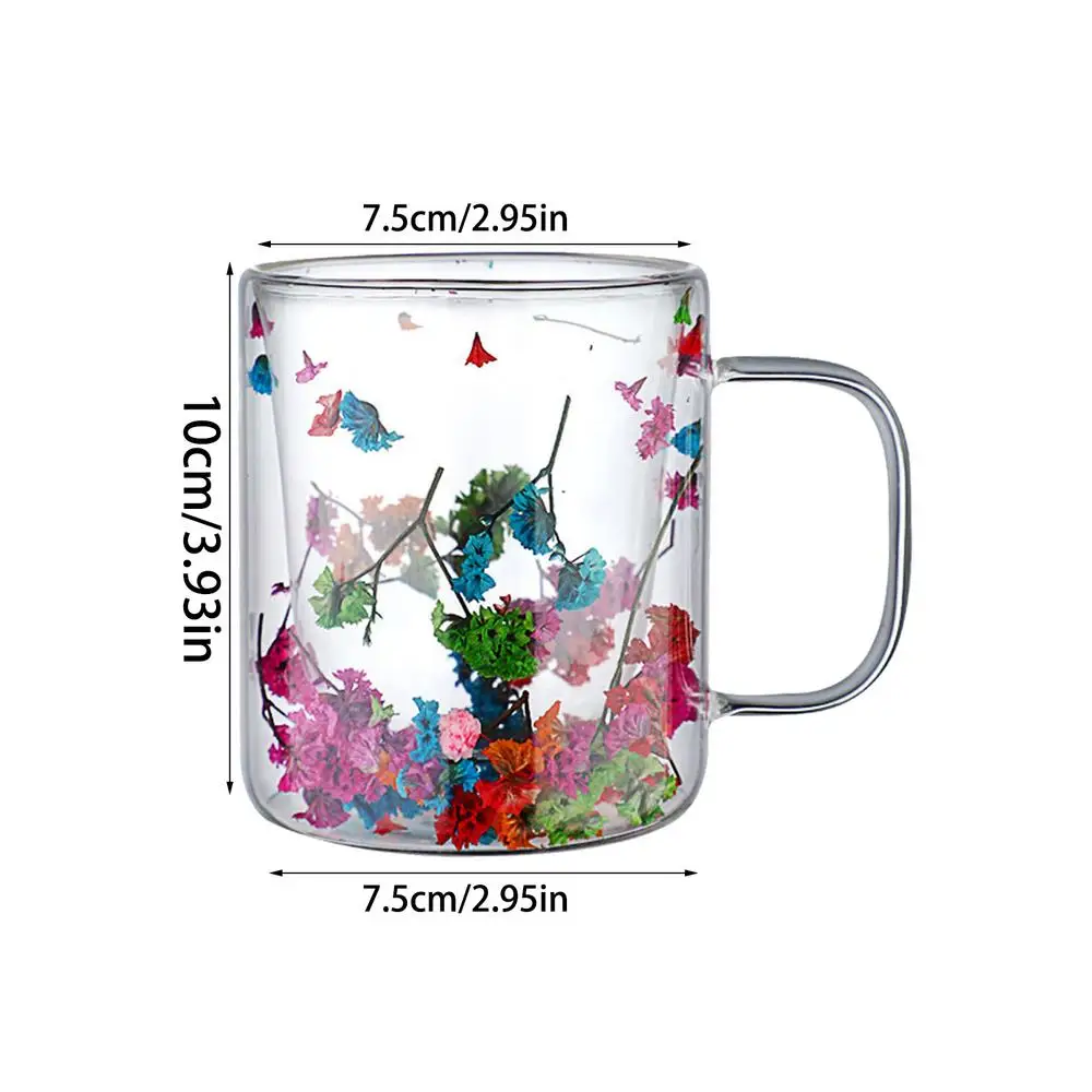 Double Wall Dry Flower Coffee And Tea Cup