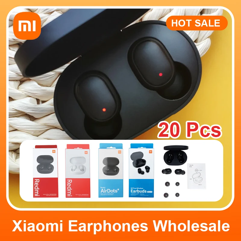 

20 Pieces in Stock Xiaomi Earphones Redmi AirDots 2 Earbuds Basic 2 Wireless Bluetooth Headphones Sport Headset Voice assistant