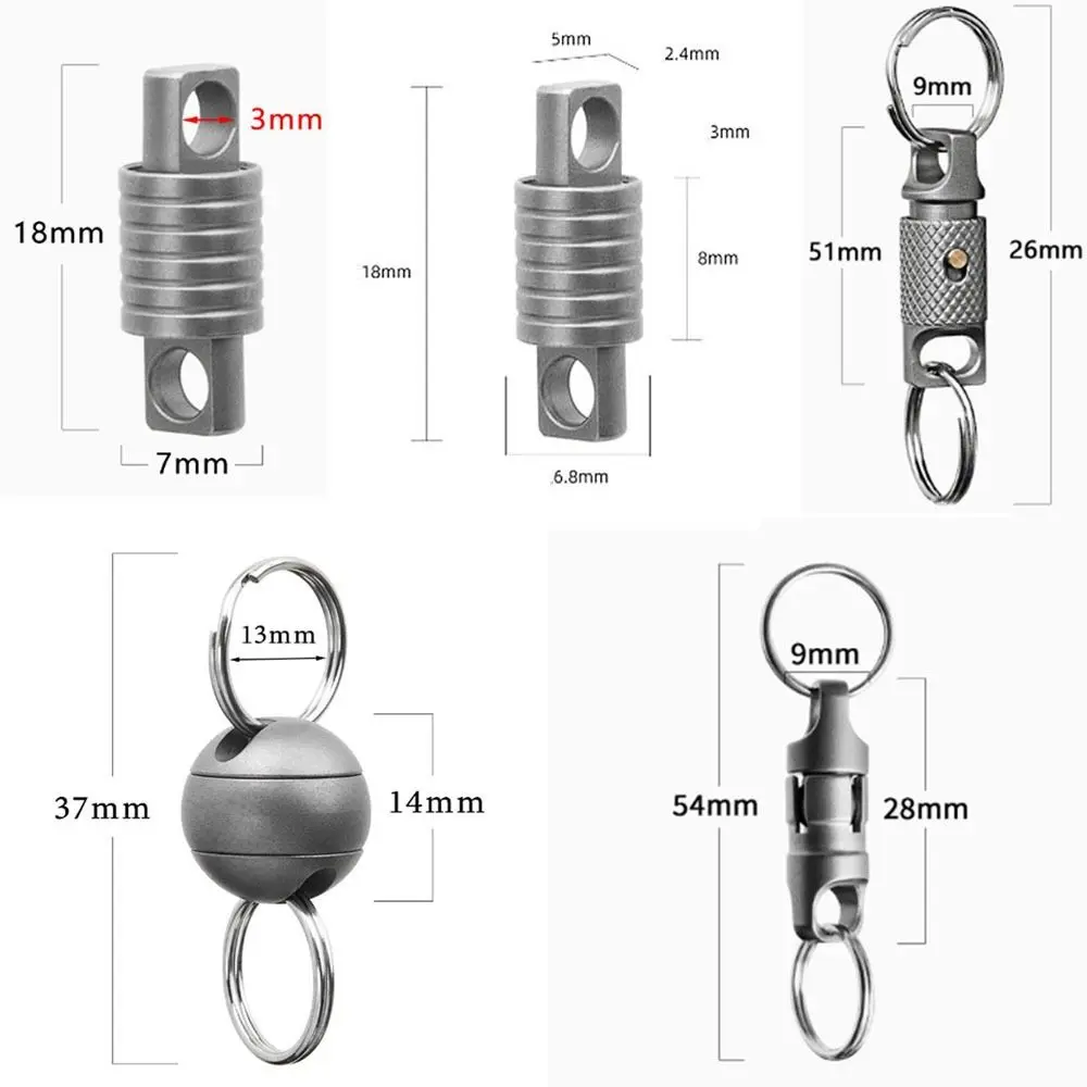 High Quality Portable Titanium Alloy Keychain Ultra-light 360° Rotatable Car Key Ring Brass Keychain Outdoor Small Tool