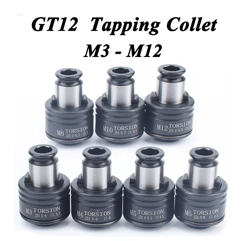 M3-M12 GT12 ISO JIS DIN M3-M12 Set Tapping Collets Taps Chucks With Overload Protection Tapping Collets Taps gt12 pneumatic tapping collet tapping socket iso or din or jis m3 m12 with overload protection