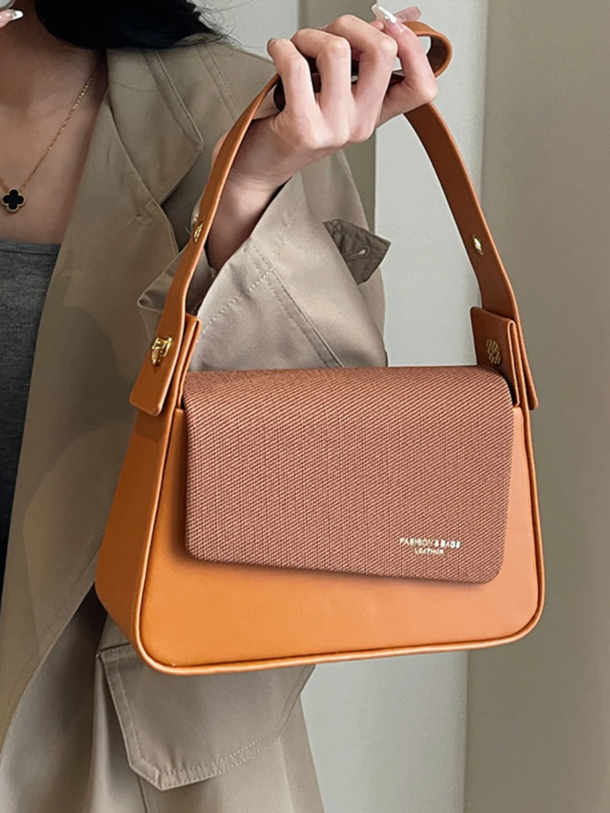 

Contrast Square Vintage Crossbody Bag For Women New Luxury Design Brand Fashion Shoulder Messenger Bags