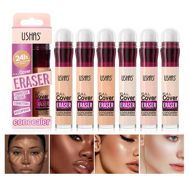 Brighten Sponge Head Concealer Dark Circles Tears Acne Mark Cover Liquid Foundation Lasting Waterproof Moisturize Skin Concealer