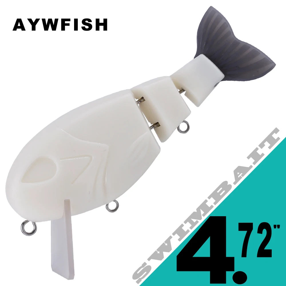 Cuoyuqie 2pcs 12.5CM Swimbait Lure Blanks - Floating Soft Tail, 47g, Unpainted For DIY Fishing - View #5
