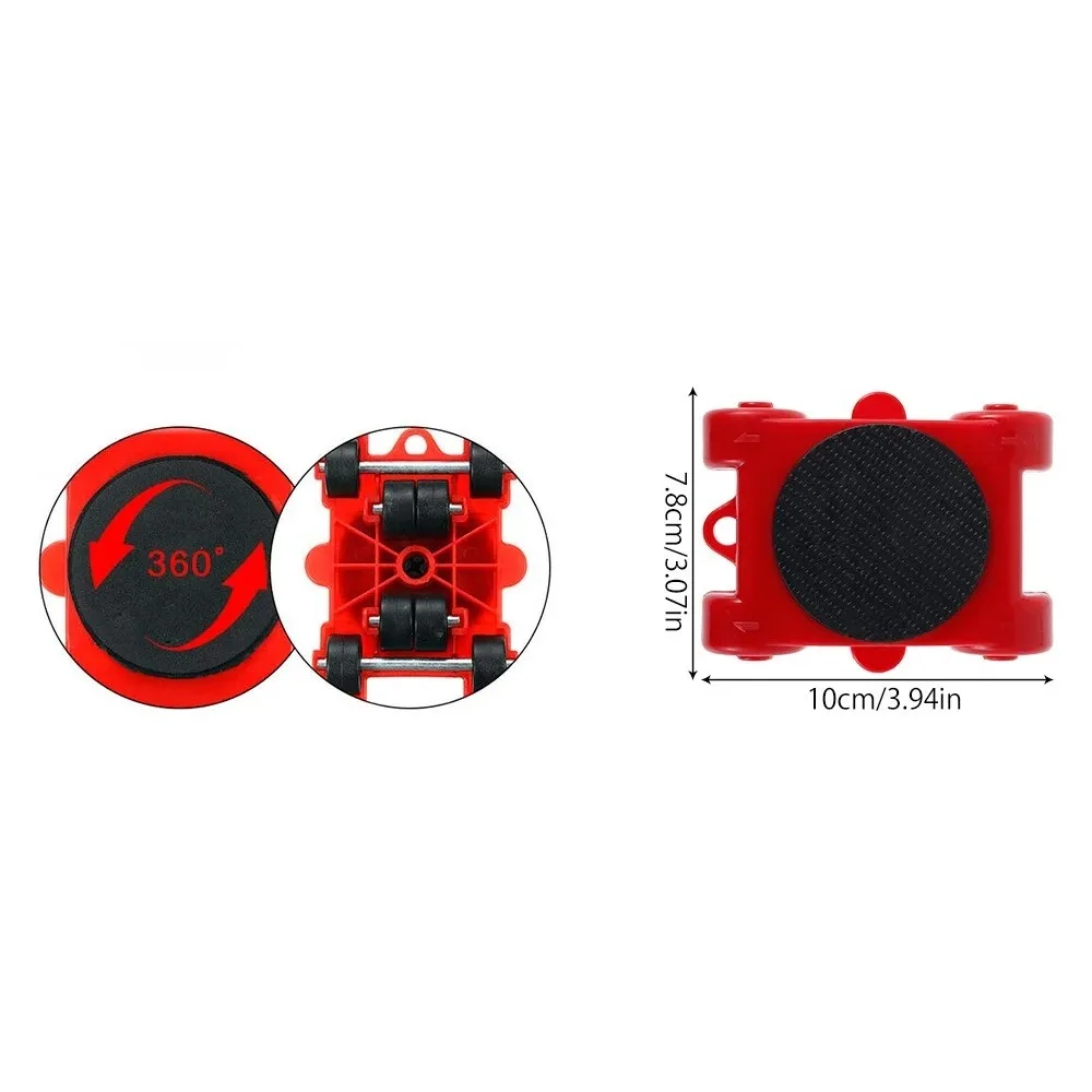 Set di Rulli per Spostamento Mobili, Attrezzo per Sollevamento e Trasporto, Barra con Ruote per Spostare Oggetti Pesanti, Dispositivo Manuale - immagine 5