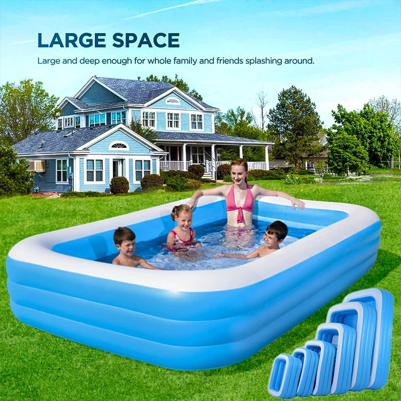 180X140X60CM Thickened Inflatable Pool Children Adult Home Use Paddling Pool Large Size Inflatable Round Swimming A1-AG0001