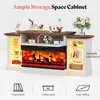 70" Electric Fireplace with Mantel, 3-Sided Fireplace TV Stand, Entertainment Center with Adjustable Shelves & LED Light 4