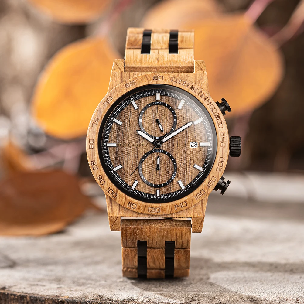 BOBO BIRD Men's Luxury Watch,All Wood Case,Three Dimensional Dial,Support OEM,Dropshipping
