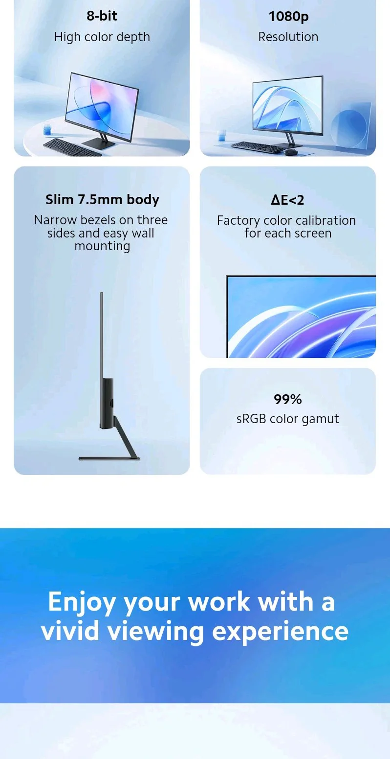 Xiaomi A27i 27 inch 100Hz FHD IPS Monitor description image 2