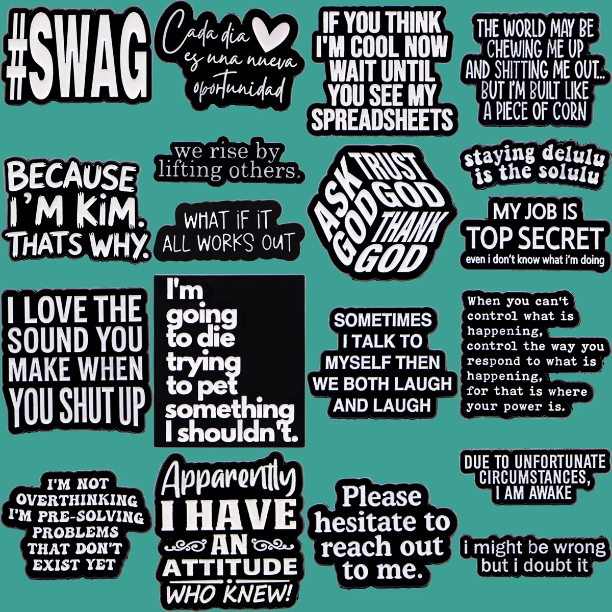 Swag Quotations Enamel Pin Lapel Pins Cartoon Badges on Backpack Brooch for Clothes Fashion Jewelry SOUVENIR Gifts for Friends