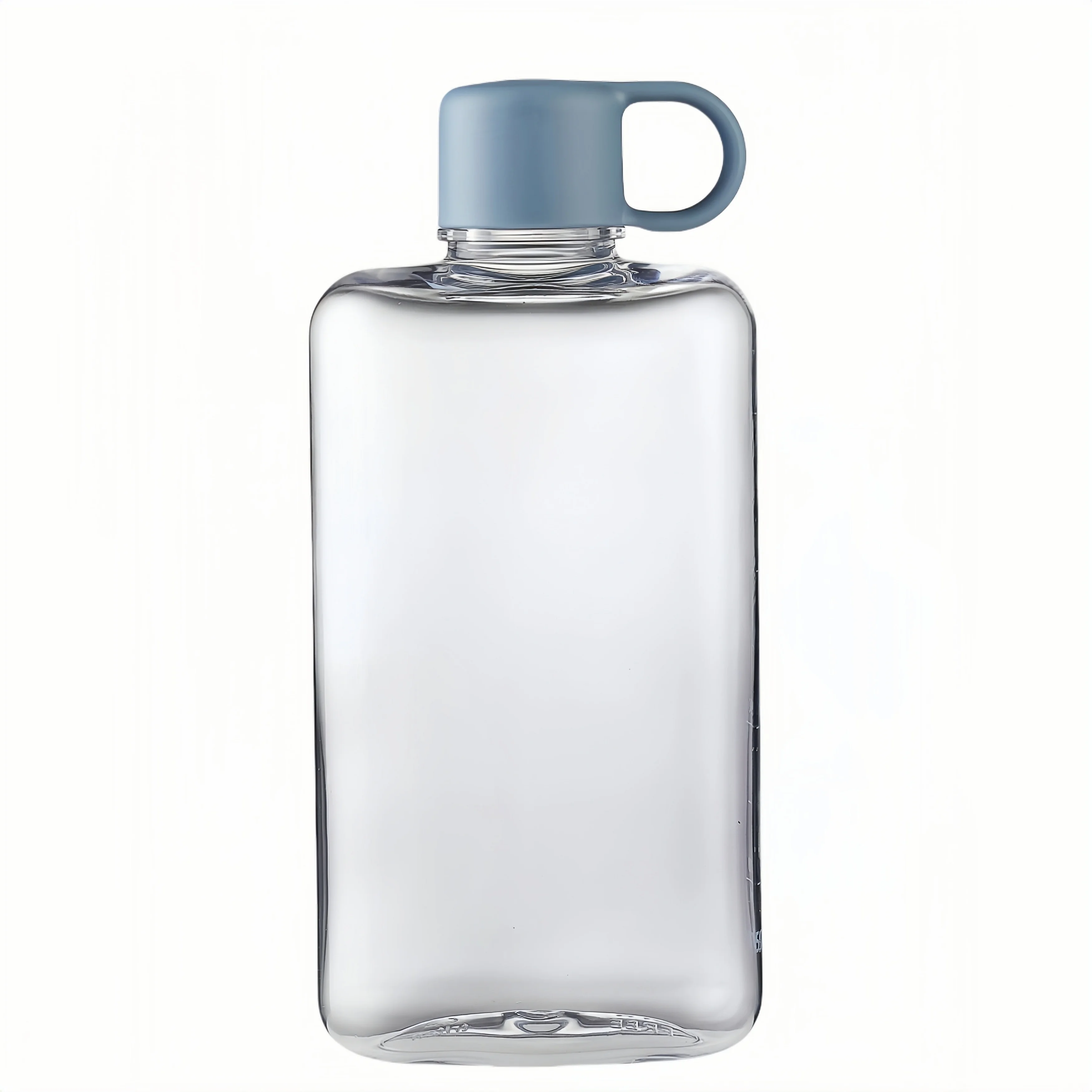 Transparent BPA-Free Flat Water Bottle - Crystal Clear Plastic Sports Drinkware, Perfect for Milk and Juice, Ideal Birthday Gift