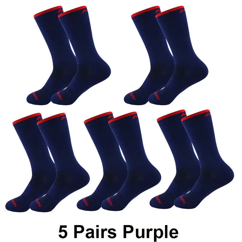 5 Pairs Cycling Socks Men Breathable Mesh Sport Running Socks Racing Road Bicycle Mid Tube Solid Letter Football Bike Socks Man - Image 13