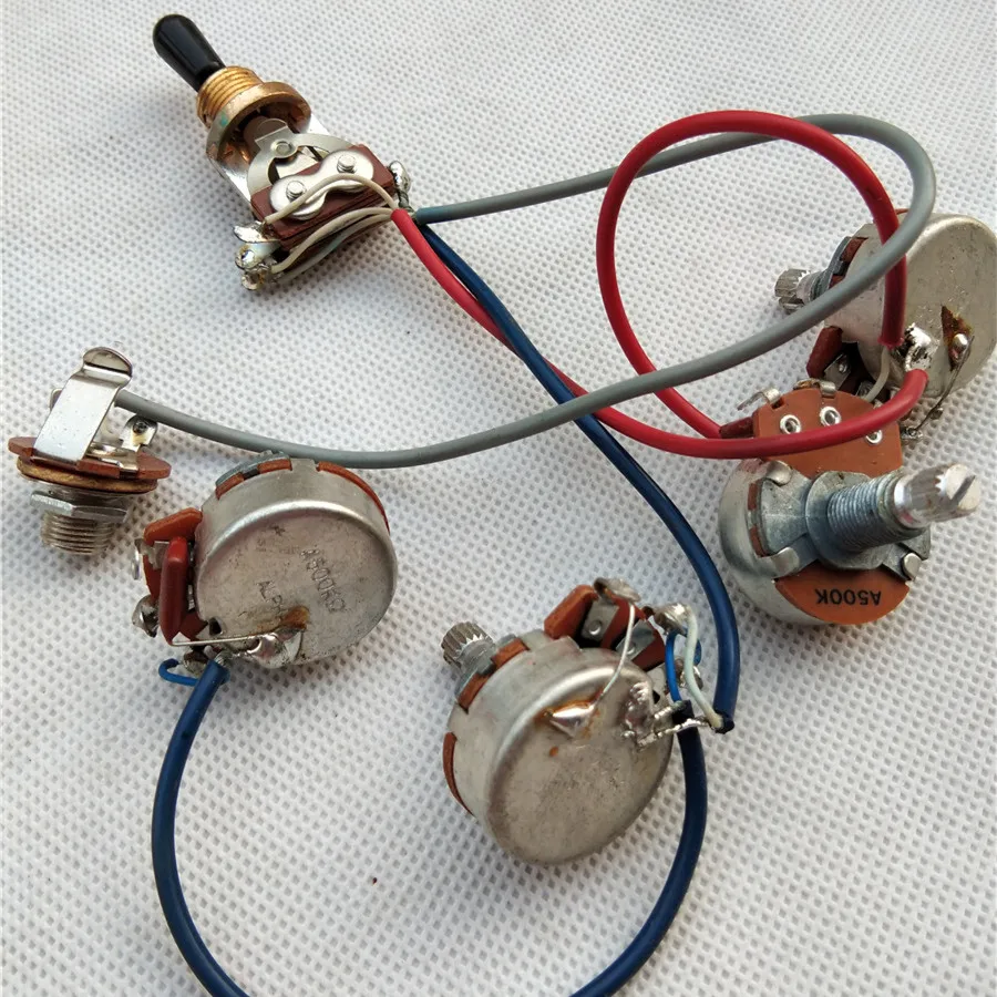Electric Guitar Electronic Circuit, 2 JS Volume and 2 Alpha Tone, 1 Jack, 1 Gear Switch, BJH-153, Set