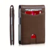 1pc Premium PU Leather Mens Slim Wallet - Stylish RFID Blocking Bifold with Money Clip - Secure Credit Card Holder for Ultimate 6
