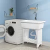 Spacious White Utility Sink Laundry Tub for Laundry Room, Garage Washing Station, Slop Sink, Freestanding Sink White 3