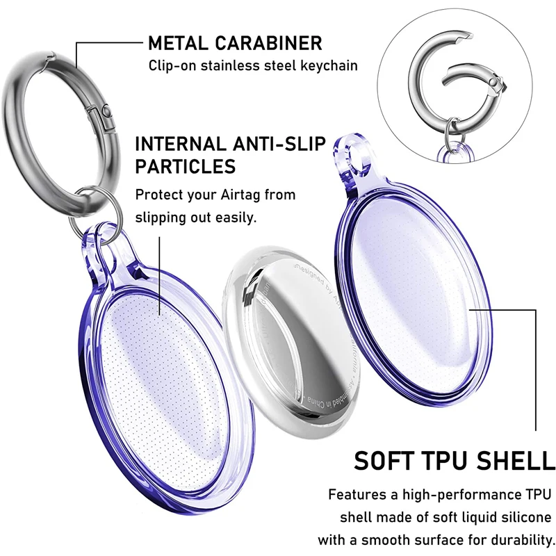 Clear TPU Waterproof Keychain Holder for Pet Collar and Air Tags
