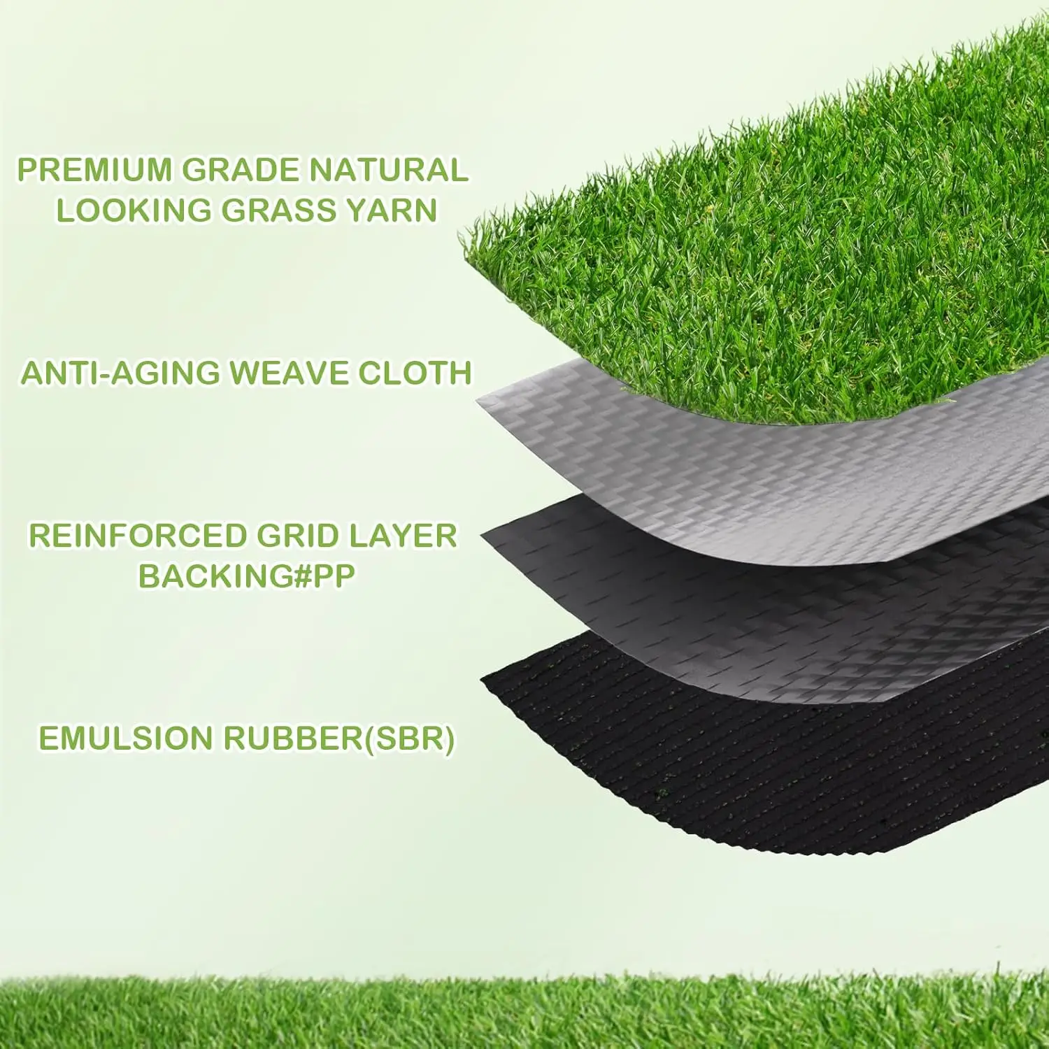 Artificial Turf Grass 8 FT × 15 FT, Realistic Fake Grass Rug with Drainage, 0.8" Height Outdoor Indoor Synthetic Grass Carpet