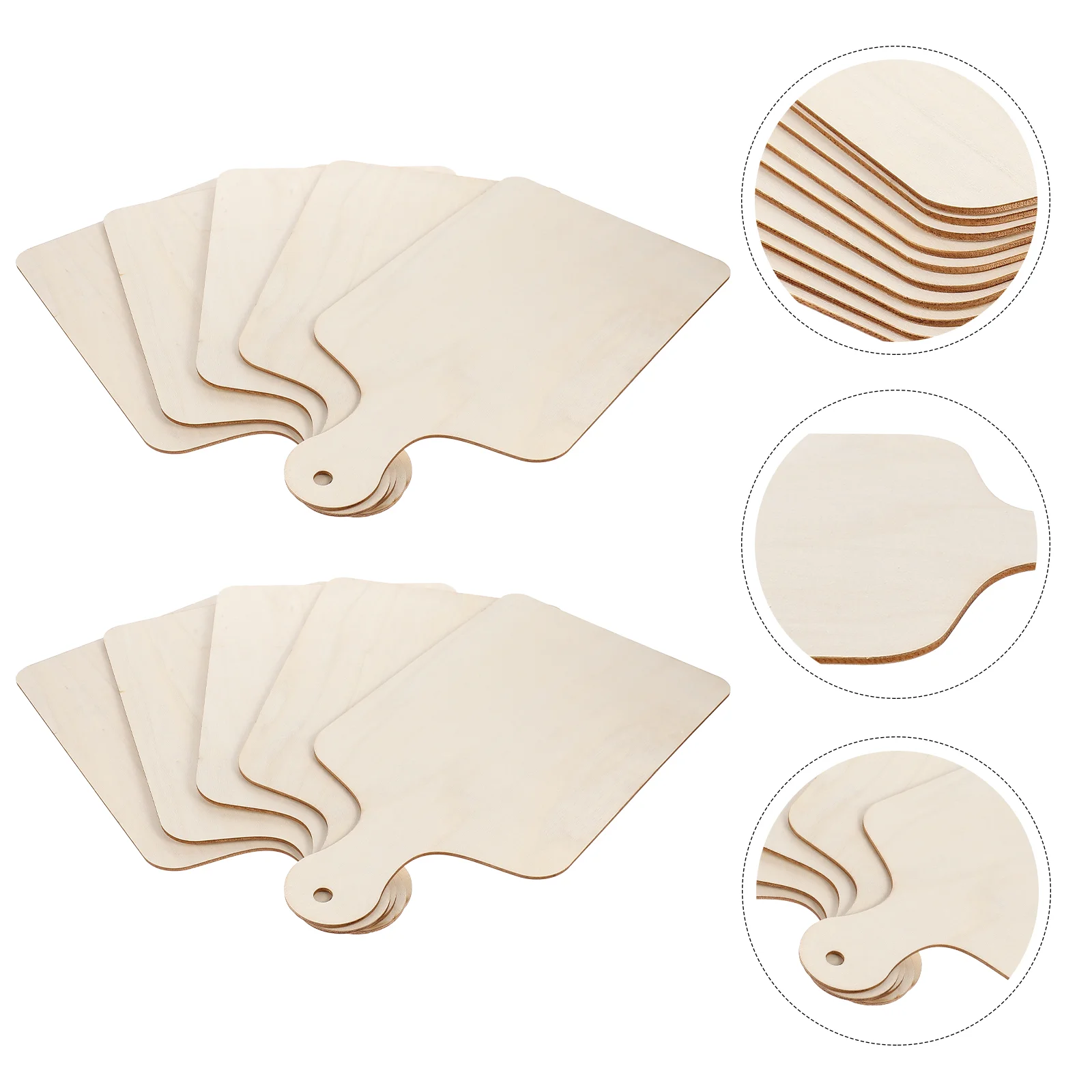 

10pcs DIY Rectangular Cutting Boards with Handle Unfinished Wood Chopping Boards