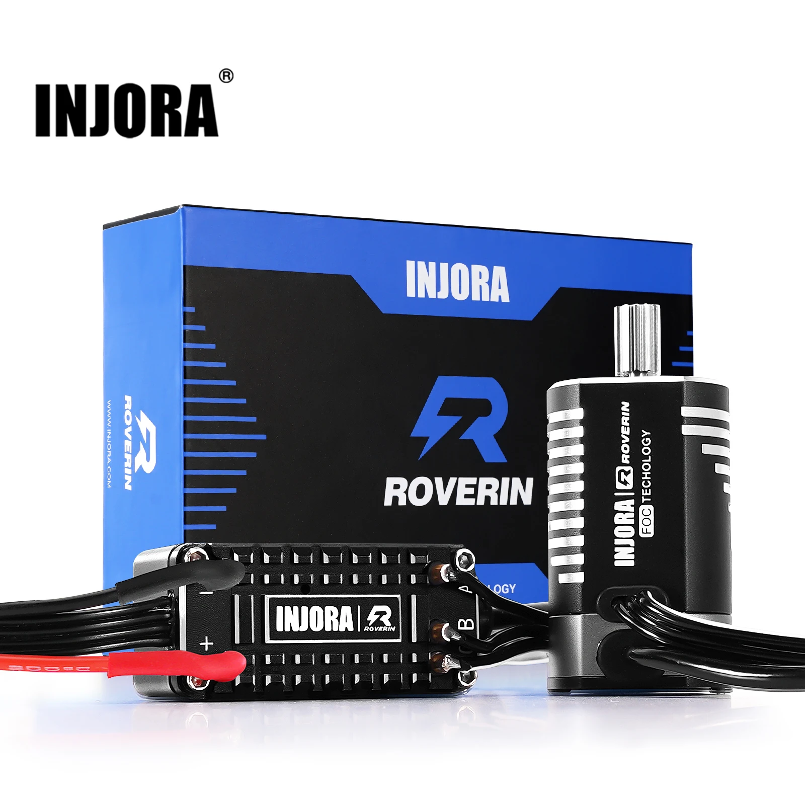 Sab0390f7aae24dce94cf4dda868702147 INJORA Roverin 방수 FOC 전원 시스템 센서형 브러시리스 ESC 및 TRX4M Ascent 18(4800Kv)용 180 모터 콤보