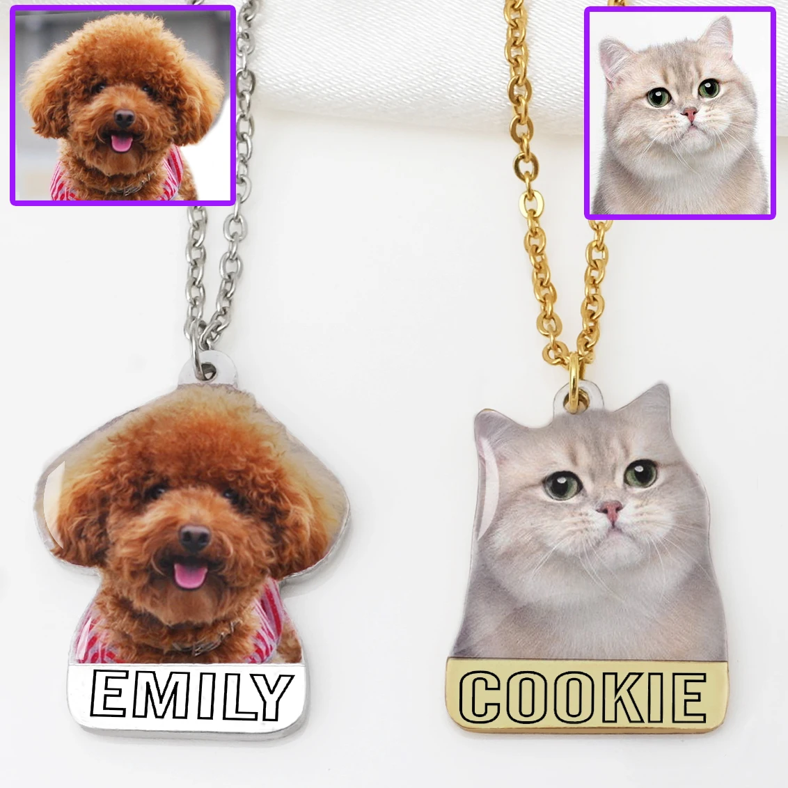 Personalized Photo Necklace with Name Custom Dog Cat Photo Pendant Jewelry Pet Memory Jewelry Keepsake Pet Lover Gift for Her personalized babys first christmas ornament my first christmas ornament custom baubles set newborn keepsake christmas gift