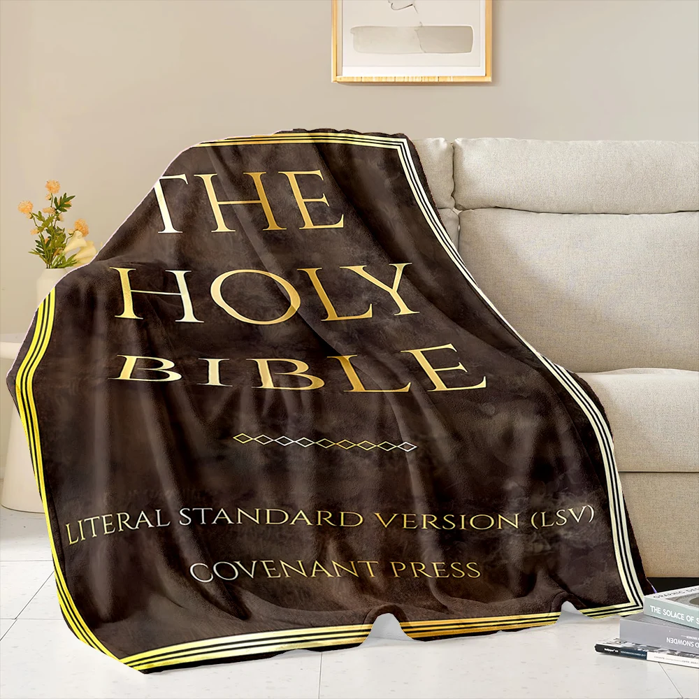 HD Holy Bible Cross Pray Soft Flannel Blanket for Bed Bedroom Sofa Picnic, Warm Throw Blanket for Cover Outdoor Leisure Nap Gift 6