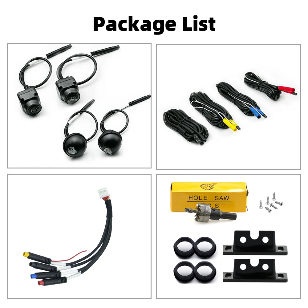 720P 360&deg; View Car Camera Rear Front Left Right Camera Calibration Cloth for Universal 360 Car Radio Stereo Player