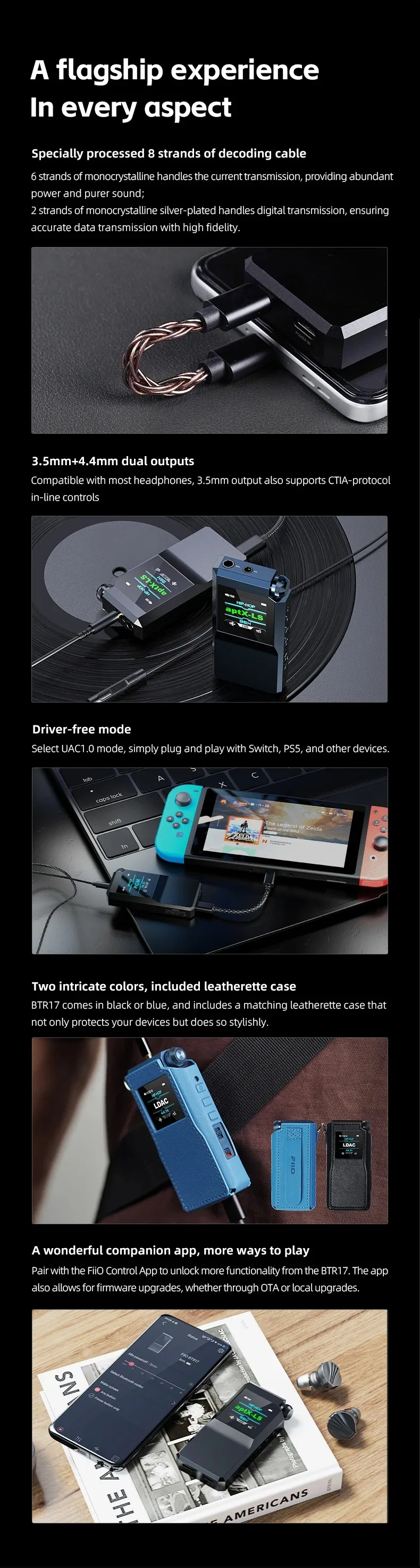 Fiio Btr7 Hi-Fiヘッドフォンアンプ,Bluetoothアンプ,mqa usb