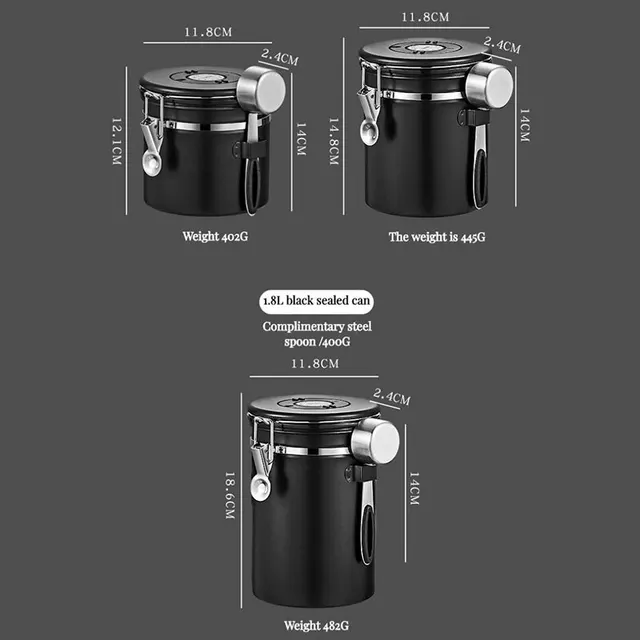 1 Set Airtight Coffee Container with Spoon 4