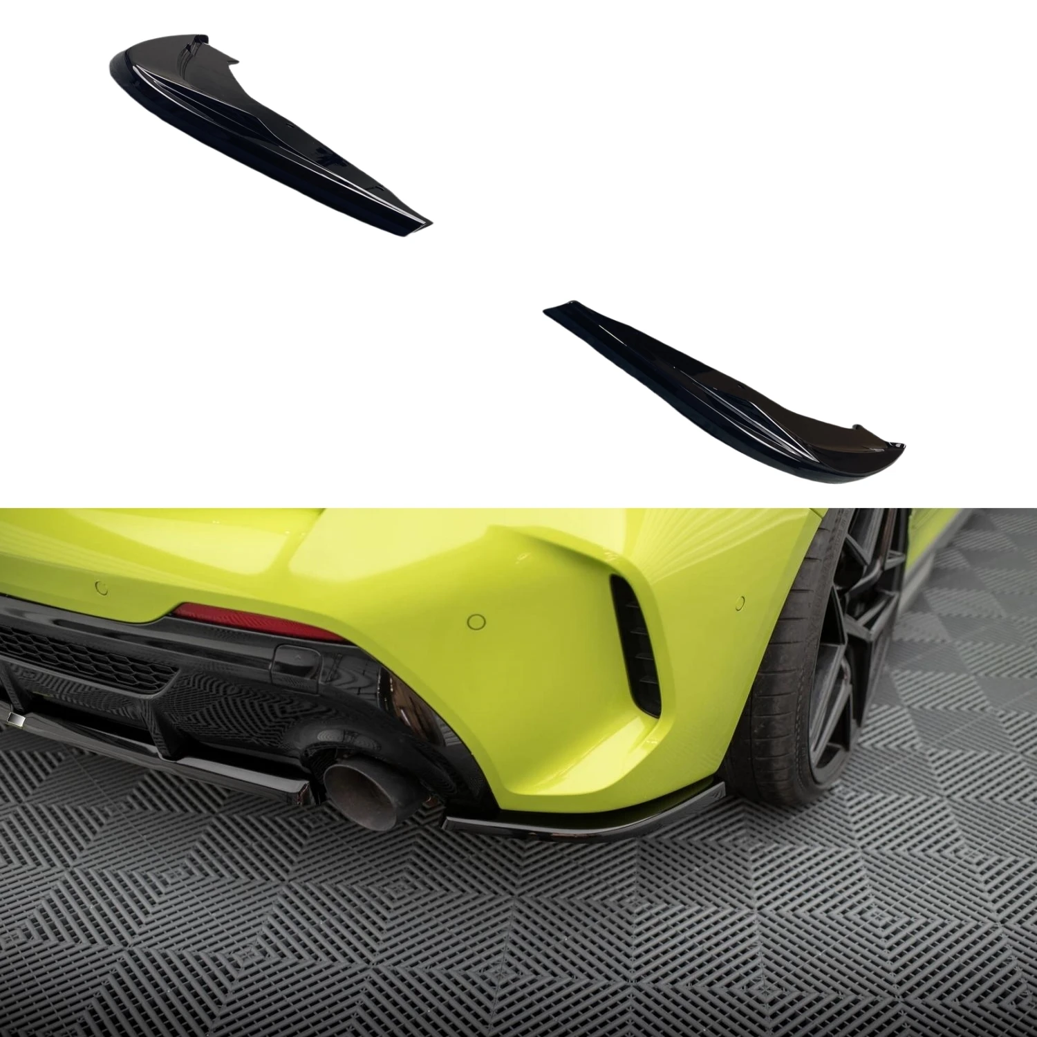 2Pcs Gloss Black Carbon Look Car Rear Side Bumper Protective Cover ...