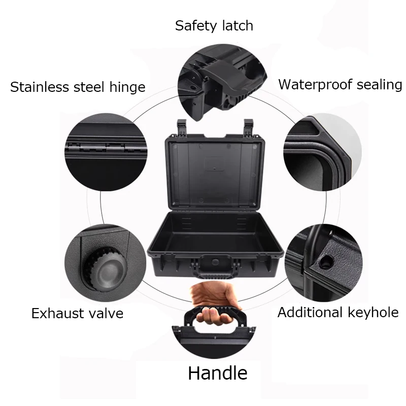 Plastic Tool Box Waterproof Hard Case Bag Storage Box Camera Photography Shockproof Tool Case Safety Protector Organizer Toolbox 6