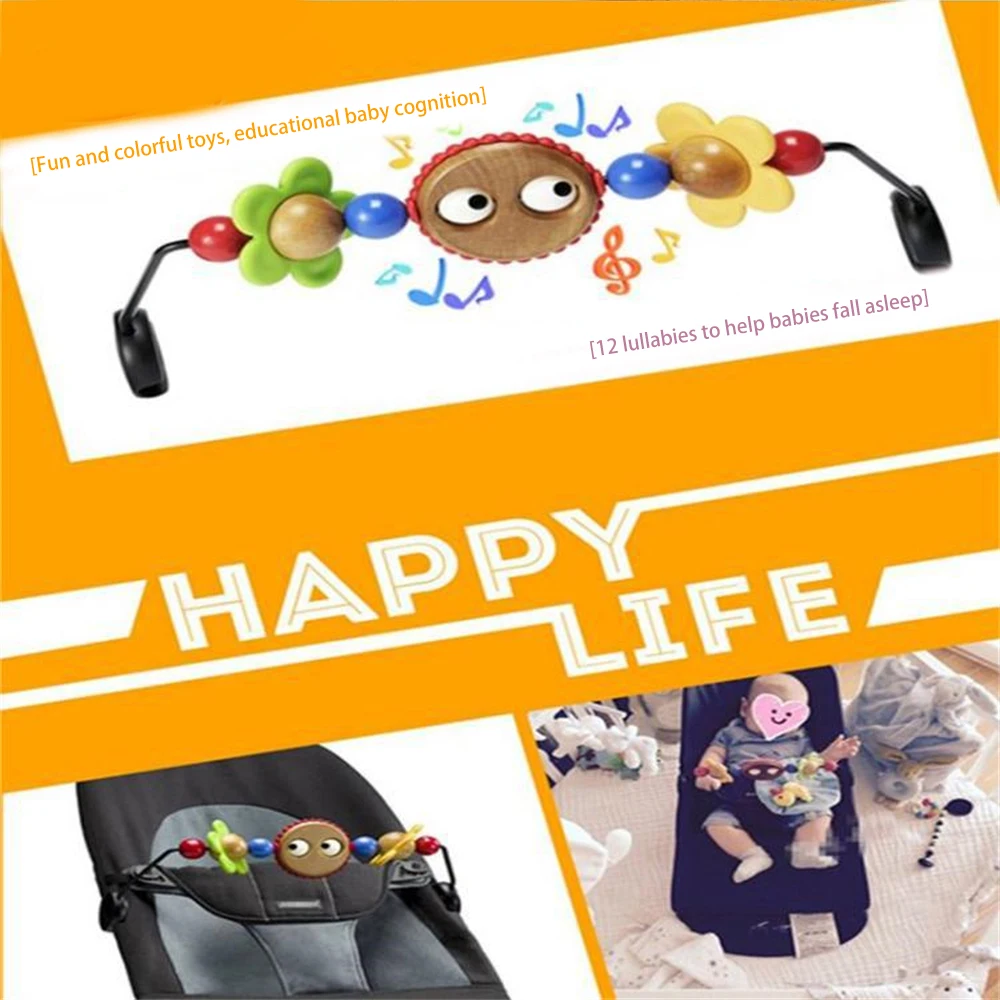 Baby Chair Toy Prevent Crying Multicolor Rattle Rotatable Cartoon Carriage Rocking Chair
