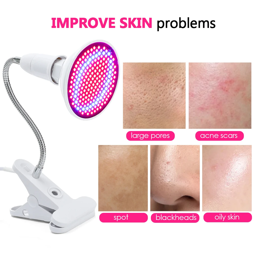 Infrared Therapy Lamp 200 LEDs Infrared Light Therapy Lamp Skin Care Anti Aging 660nm 850nm Red Light Therapy for Full Body Facial Acne Treatment Spa