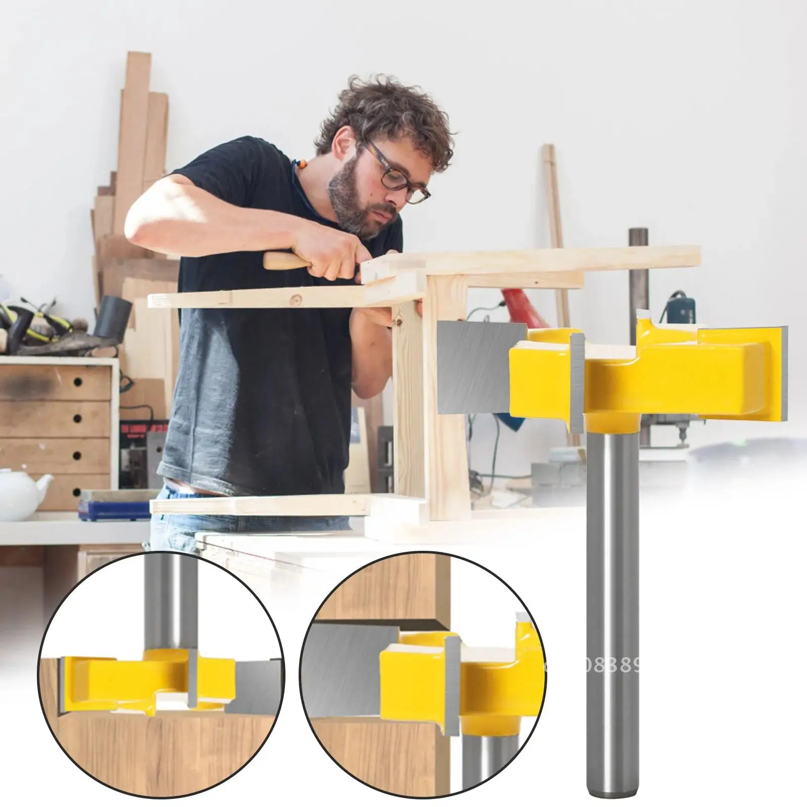 

Carbide Tipped Wood Milling Cutter 8mm Shaft Cleaning Planer Cutter Plate for Surface Planing Router Bit Planing Tool