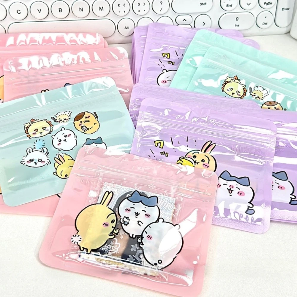 

10pcs Chiikawa Ziplock Gift Bag Kawaii Creative Hachiware Usagi Printed Waterproof Bags Candy Ledger Jewelry Gift Bag Wholesale