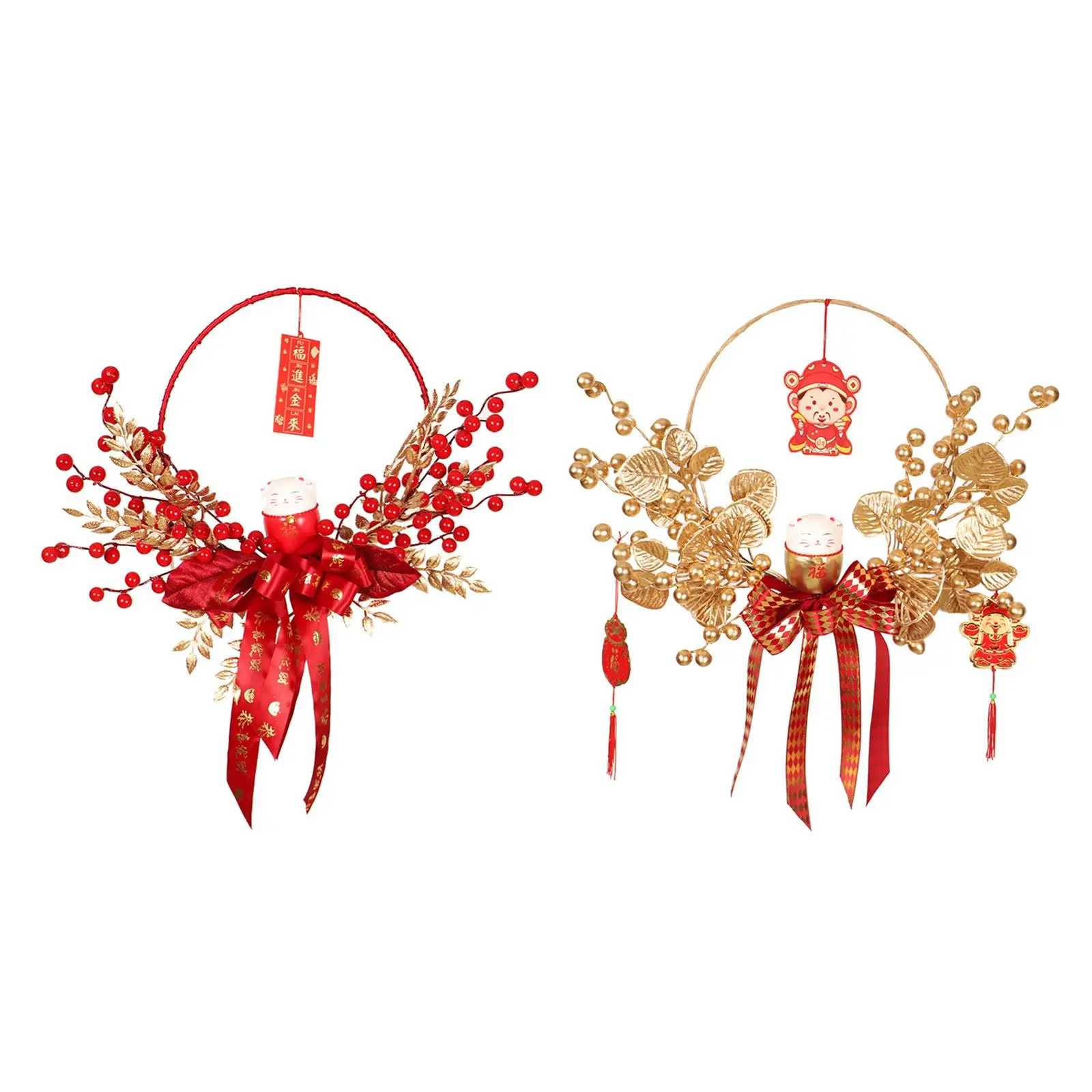 Traditional Chinese New Year Decoration Round Wreath for Decor