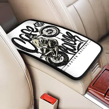 Happiness Cafe Racer Moto Motorcycle Center Console Protective Cushion Pad for Cars Auto Interior Accessories Armrest Cover Mat
