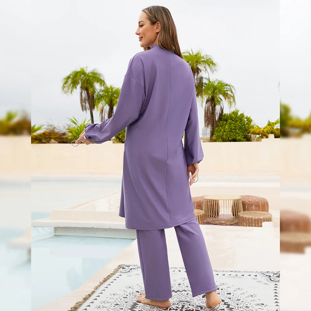 2023 Women Muslim Swimwear 3Pcs Burkini Islamic Mujer Modest Swimsuits Hijab Cover Ups Beach Pool Bourkini Bathing Clothing