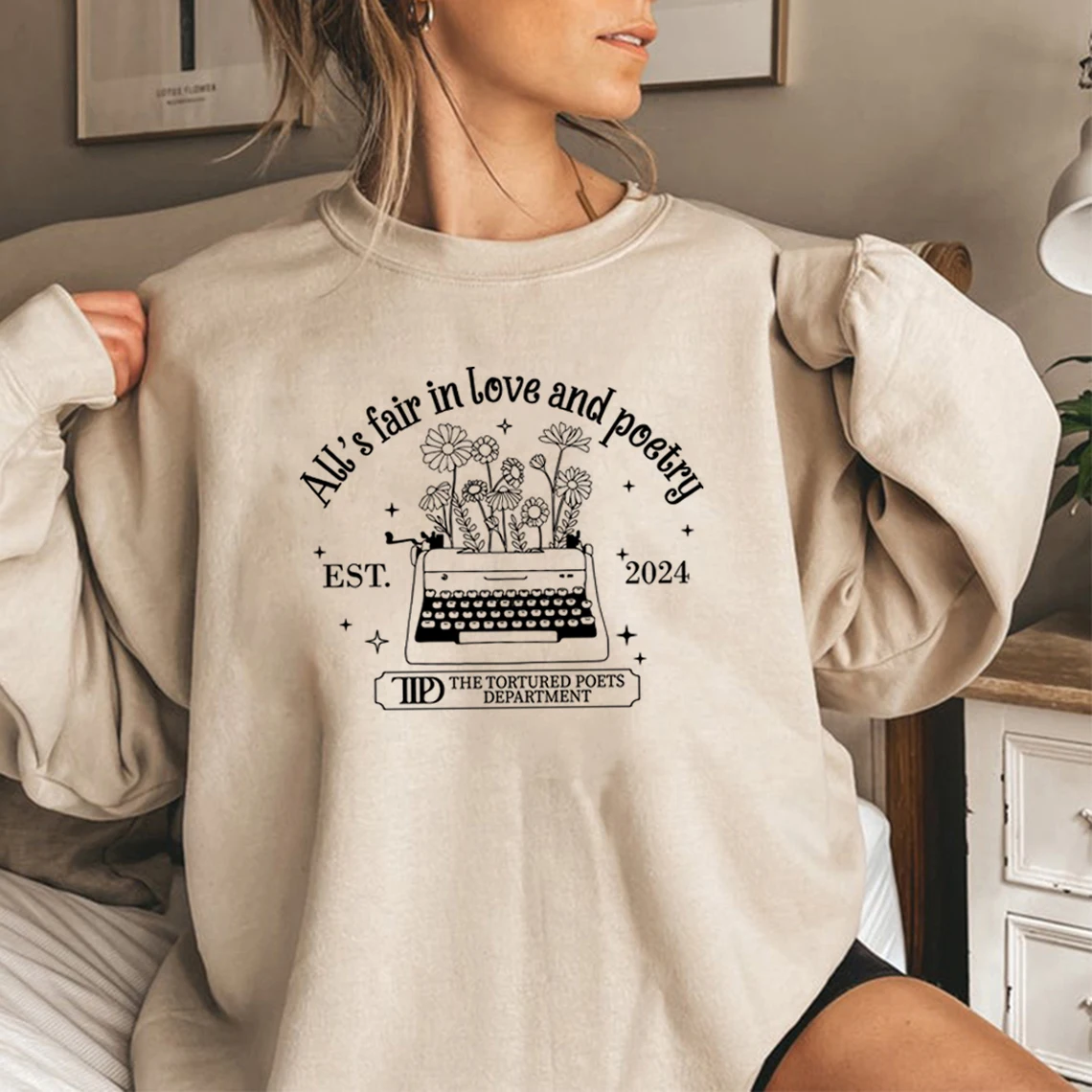 

All's Fair in Love and Poetry Sweatshirt The Tortured Poets Department New Album Shirt TTPD Crewneck Sweatshirt Eras Tour Hoodie