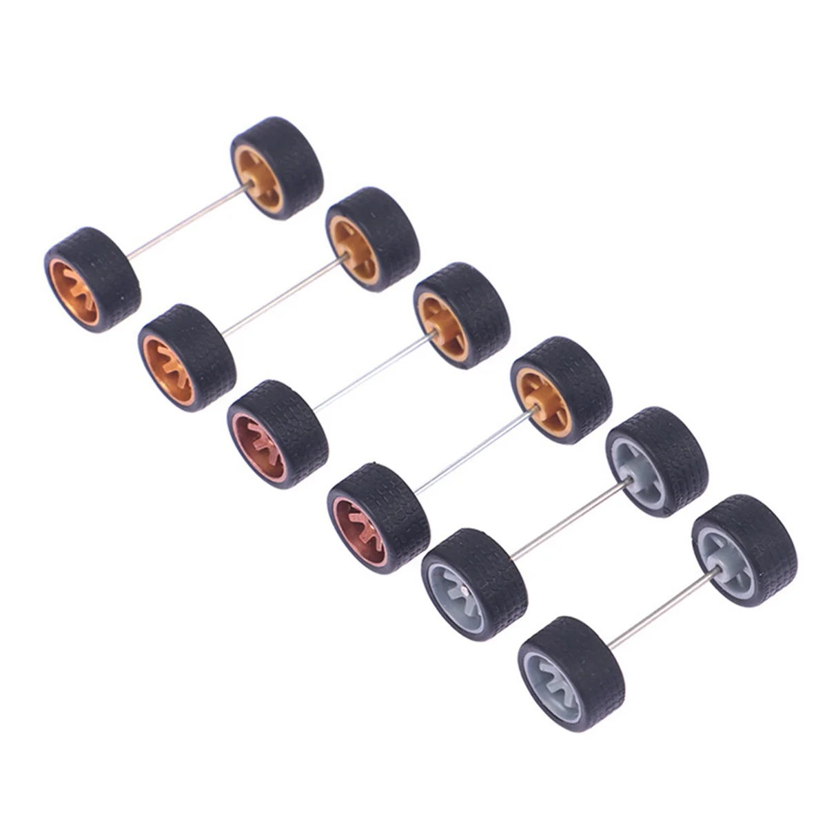 BAAU 20 Sets 1/64 Offroad Wheels/ Rubber Tires 18.3mm Removable Tire for Wheel 1:64 RC Truck Model Off-Road SUV Random Color